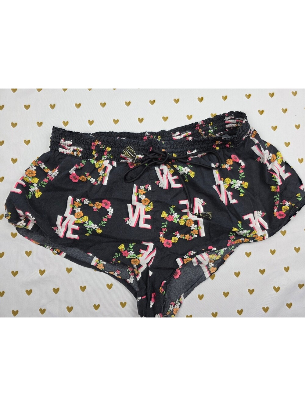 Victorias Secret LOVE Floral Small Sleep Shorts Boxers Pajama Bottoms